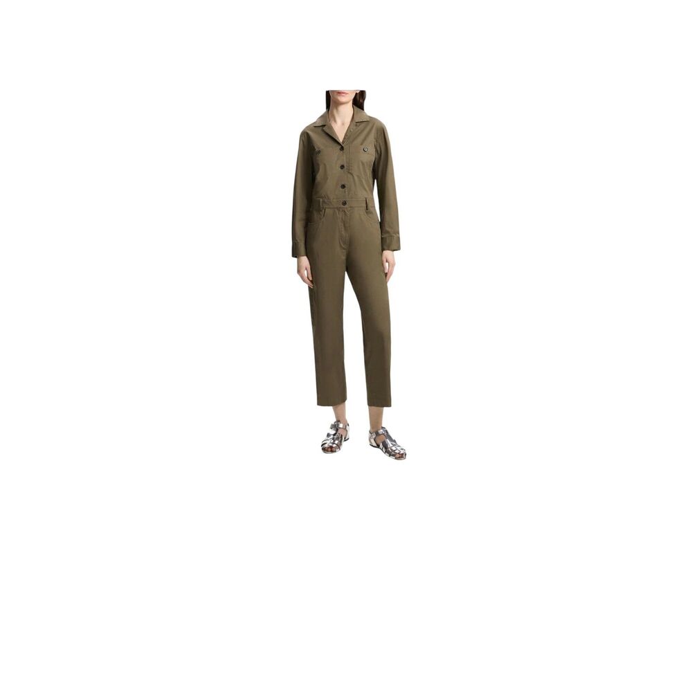 Theory Utility Long Sleeve Button Front Jumpsuit Olive Green Size 0 NWT